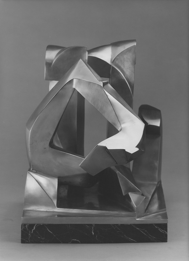 Schultze-Bansen, Kopf nach innen, 1976, Nickel, 53 x 57 x 40 cm